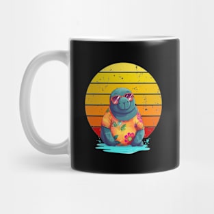 manatee hawaiian retro Mug